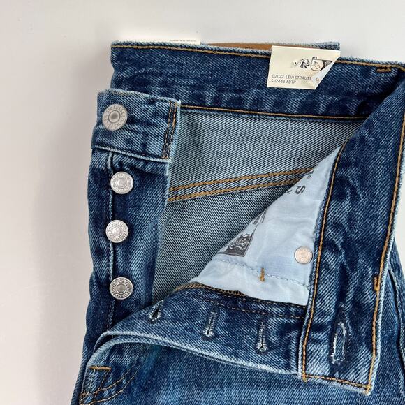 Levi's Premium Women 501 Skinny High Rise Button Fly Destructed Jeans 25x28 NWT - Picture 4 of 14